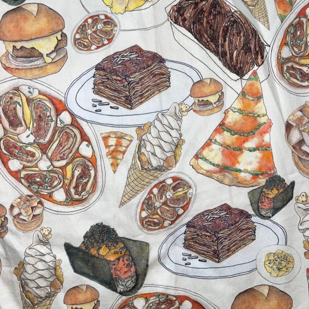 Cjw Womens Pajama Top Size 3XL Multicolor The Carboholic NYC Bites Pure Cotton - Picture 9 of 14
